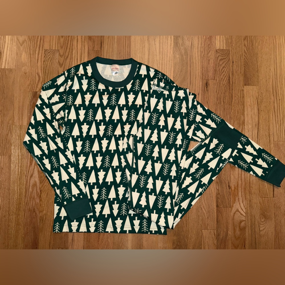 Hanna Andersson Pajamas Holiday Long John 2-Piece Set Winter Green Size Small